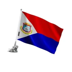 Hot Flagga - Saint-Martin - 27 x 35 cm - Sugproppmast - Polyester - Tryck på fram- och baksidan Flaggor & Vindstrutar