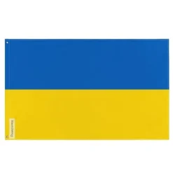 Flagga - Ukraina - 60 x 90 cm - Polyester - Fram/bak - Metallöglor