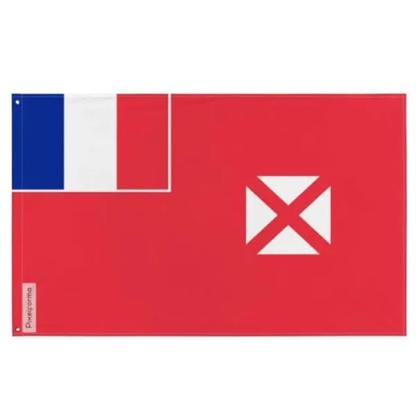 Online Flagga - Wallis- och Futuna - 90 x 150 cm - Polyester - Framsidan/baksidan - Metallöglor Flaggor & Vindstrutar