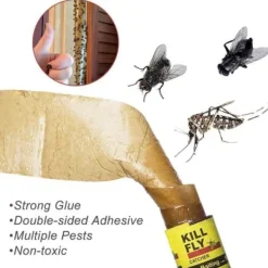 Flugdödare, flugfångare, klibbig flugfångare, 16 stycken giftfria pappersrullar, flugfälla för insekter[52]