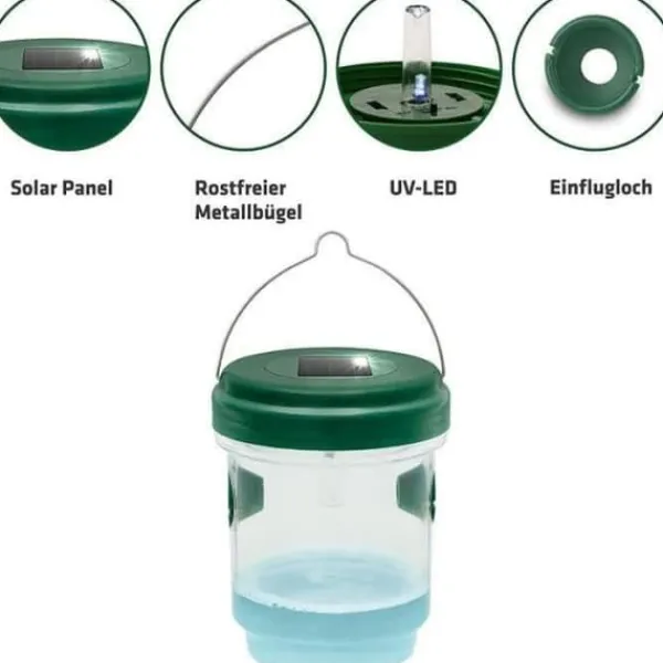 Flugfälla - IY16834 - Solar med LED-ljus - 2st - Grön - Anti-Insekter Skadedjursfällor