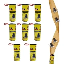 Best Flugfälla Papper Flugfångare Strips, 8st Frukt Flugfångare Bugs Sticky Stripes, Effektiv Flugband Rullfälla för H[H325] Flugsmällor