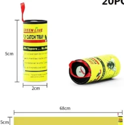 Hot Flugfällorrulle, flugfångartejper, flugdödarpapper, 20 st inomhus flugdödande papper mot knott[J443] Skadedjursfällor