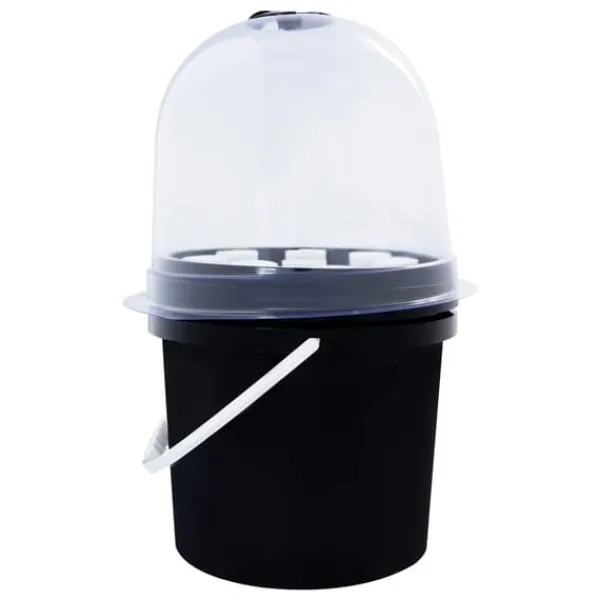 Fogponics hydroponiskt system - Inomhus odlingskit - 8 odlingsplatser - Automatisk dimcykel - Timer 60/30 min - 12–24 V DC - 27×27×29 cm - Svart
