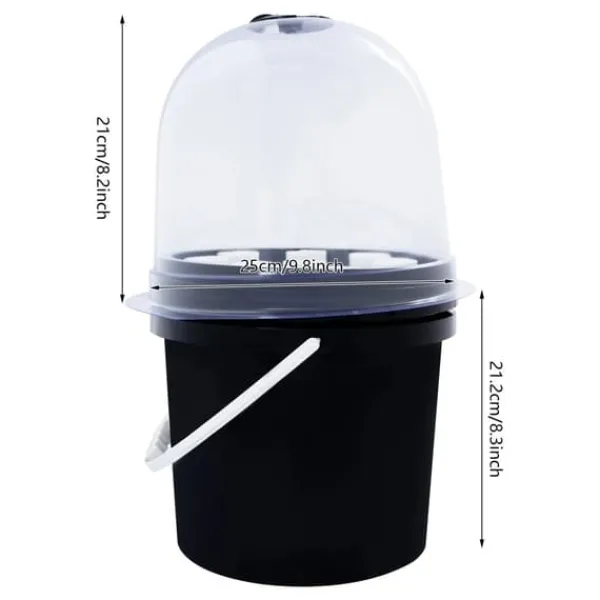 Fogponics hydroponiskt system - Inomhus odlingskit - 8 odlingsplatser - Automatisk dimcykel - Timer 60/30 min - 12–24 V DC - 27×27×29 cm - Svart