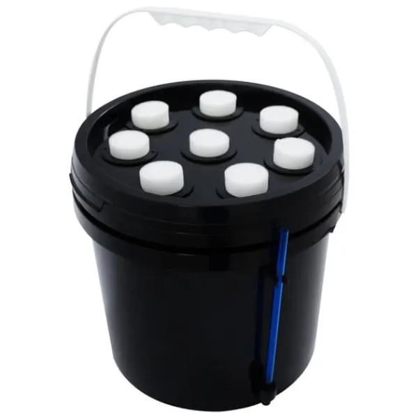 Fogponics hydroponiskt system - Inomhus odlingskit - 8 odlingsplatser - Automatisk dimcykel - Timer 60/30 min - 12–24 V DC - 27×27×29 cm - Svart