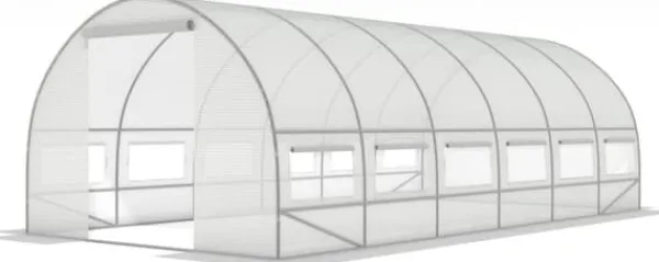 Viking Choice Folietunnelväxthus med fönster 600 x 300 x 200 cm Vit