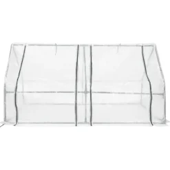 Folieväxthus - Trädgårdsväxthus - 180×90×90 cm - Upprullningsbar dörr - Förstärkt PE-duk - Järnram - Vattentät - Grön/Vit
