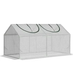 Online Folieväxthus 120x60x60 cm med fönster, PE – tomathus/drivbänk, vit Växthus