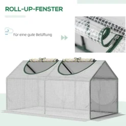 Online Folieväxthus 120x60x60 cm med fönster, PE – tomathus/drivbänk, vit Växthus