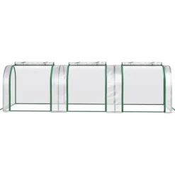 Folieväxthus 295x100x80 cm, stål, transparent, med dörr Växthus