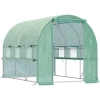 Folieväxthus 2,95x2x2 m, gåbart, 6 fönster, UV-skydd – för trädgårdsodling