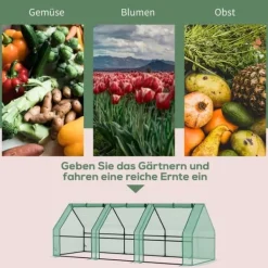Outlet Folieväxthus/drivbänk 270x90x90 cm, grön – för tomater & plantor Växthus