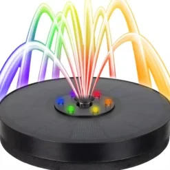 Fontän med Batteri & LED - Solcellsfontän / Vattenfontän - Solcell