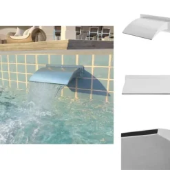 Discount Fontäner - Living Poolfontän rostfritt stål 30x9x26 cm silver Fontäner & Dammar