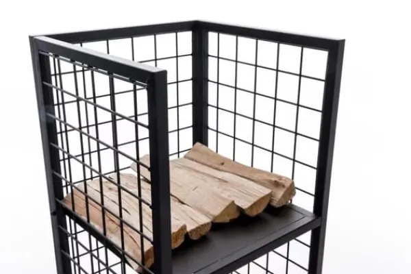 Forrest Firewood Rack - Black Metal, 40x40x120 cm