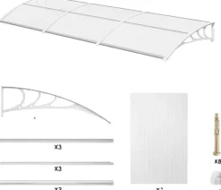 Outlet Framdörrsöverdrag, Regn- och snöskydd, UV-skydd, 270x98.5 vit Valvbågar, Spaljéer, Bersåer & Pergolor