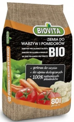 Clearance Färdig jord för grönsaker och tomater, organiskt substrat, 80L, BIOVITA Jord & Sand