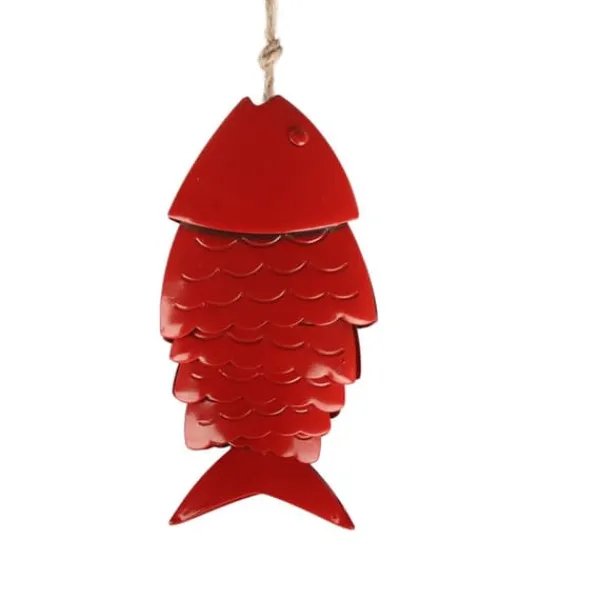 Outlet Färgglada Koi Fish Wind Chimes Metallhantverk Utomhus takfot Hängande dekorationer Fish Wind Chime Vinddekoration