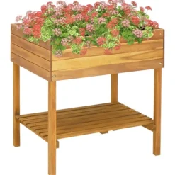 vidaXL Förhöjd odlingslåda 78,5x58,5x78,5 cm massivt akaciaträ