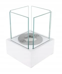 Outlet Fristående biokamin 13x13x17 cm Smart White strukturerad matt Öppna Spisar