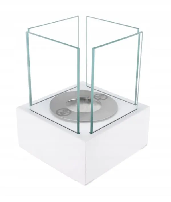 Outlet Fristående biokamin 13x13x17 cm Smart White strukturerad matt Öppna Spisar