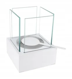 Outlet Fristående biokamin 13x13x17 cm Smart White strukturerad matt Öppna Spisar