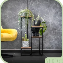 Discount Fristående blomställning för blommor och växter, 4 nivåer, metall, rustik, 76 cm Växtställ