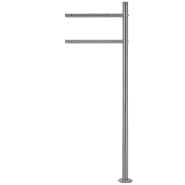 New Fristående brevlåda med tidningsfack 37 cm antracit inkl. stativ 120 cm högt Fristående brevlåda Silver Postlådor & Brevlådor