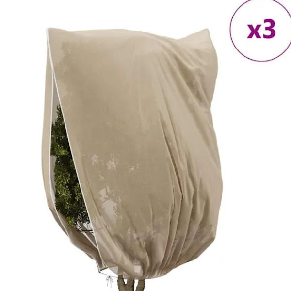 vidaXL Frostskydd för växtfleeceöverdrag 3 pcs Beige 3,5 x 2,5 m