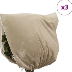 vidaXL Frostskydd för växtfleeceöverdrag 3 pcs Beige 2,5 x 3,14 m