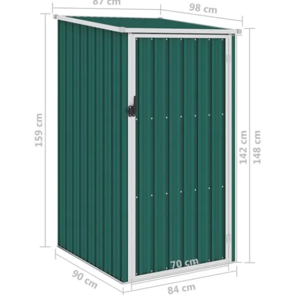 New Förråd & Redskapsbodar - Living Trädgårdsskjul grön 87x98x159 cm galvaniserat stål Skjul, Garage & Carports