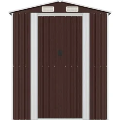 Clearance Förråd & Redskapsbodar - Living Trädgårdsskjul mörkbrun 192x357x223 cm galvaniserat stål Skjul, Garage & Carports