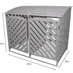 Förråd för 2 x 240 Liter Soptunnor med Lock Gråmålat Granträ Förvaringsbod Bod Skjul Trädgård Trädgårdskjul Utomhus Förvaring Låsbar + Monteringskit | CDON Skjul, Garage & Carports