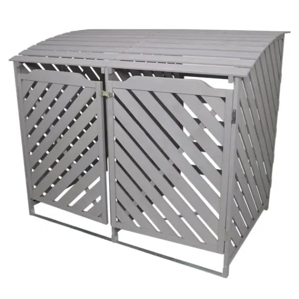 Outlet Förråd för 2 x 240 Liter Soptunnor med Lock Gråmålat Granträ Förvaringsbod Bod Skjul Trädgård Trädgårdskjul Utomhus Förvaring Låsbar + Monteringskit | CDON Skjul, Garage & Carports