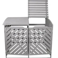 Outlet Förråd för 2 x 240 Liter Soptunnor med Lock Gråmålat Granträ Förvaringsbod Bod Skjul Trädgård Trädgårdskjul Utomhus Förvaring Låsbar + Monteringskit | CDON Skjul, Garage & Carports
