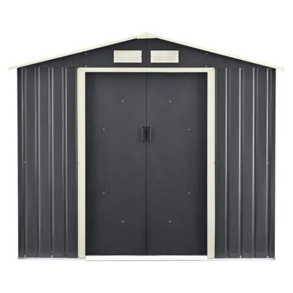 Hot Förråd Redskapsbod 213x127x185 cm galvaniserad stålskiva mörkgrå 4 m³ Skjul, Garage & Carports