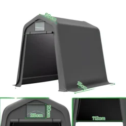 Clearance Förråd, Vattentätt PE-material, Rullportdesign,245x183x217cm Skjul, Garage & Carports
