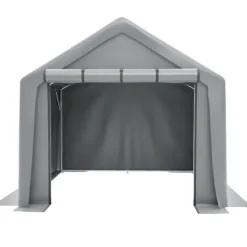 Best Förråd 244x241x217 cm, cykelgarage, trädgårdsskjul, verktygsskjul, lagerzelt, mörkgrå Skjul, Garage & Carports