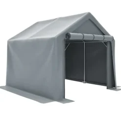 Best Förråd 244x241x217 cm, cykelgarage, trädgårdsskjul, verktygsskjul, lagerzelt, mörkgrå Skjul, Garage & Carports