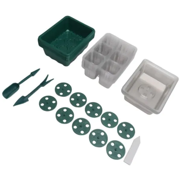 Fröstartbricka Plantbricka Plast Transparent Lock för Trädgårdsskötsel 6 Hål