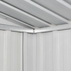 Förvaringsbod i metall - Robust och ventilerad redskapsbod | Färg: Brun | Storlek: 257x205x178 cm