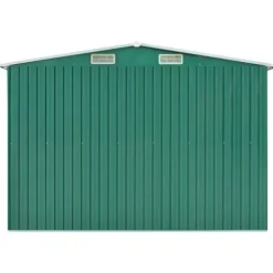 Best Förvaringsskjul i galvaniserat stål - Hållbart trädgårdsskjul | Färg: Grön | Storlek: 257x779x181 cm Skjul, Garage & Carports