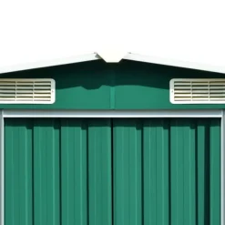 Best Förvaringsskjul i galvaniserat stål - Hållbart trädgårdsskjul | Färg: Grön | Storlek: 257x779x181 cm Skjul, Garage & Carports
