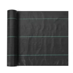 5FTx250FT Premium kraftig ogräsbarriär, 5OZ geotextil, hög permeabilitet för effektiv ogräsbekämpning och landskap.