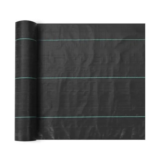 5FTx250FT Premium kraftig ogräsbarriär, 5OZ geotextil, hög permeabilitet för effektiv ogräsbekämpning och landskap.