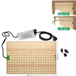 Hot Fullspektrum LED-växtljus, 3000K/5000K färgspektrum, dimbar prestanda,QBK1200Plus Kit För Växt- & Örtplantering