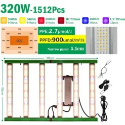 Sale Fullspektrum LED-växtljus, 400W effekt, 1936 LED-konfiguration,320W Kit För Växt- & Örtplantering