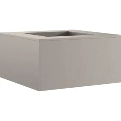 Discount Fyrkantig eldstad i väderbeständigt stål för utomhusbruk | Storlek: 80x80x40 cm | Färg: Stål Öppna Spisar