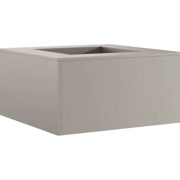 Discount Fyrkantig eldstad i väderbeständigt stål för utomhusbruk | Storlek: 80x80x40 cm | Färg: Stål Öppna Spisar